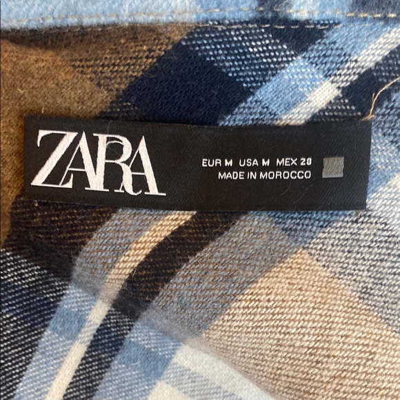Zara shirtjack chore coat barn coat plaid button front warm medium layering - Picture 2 of 11